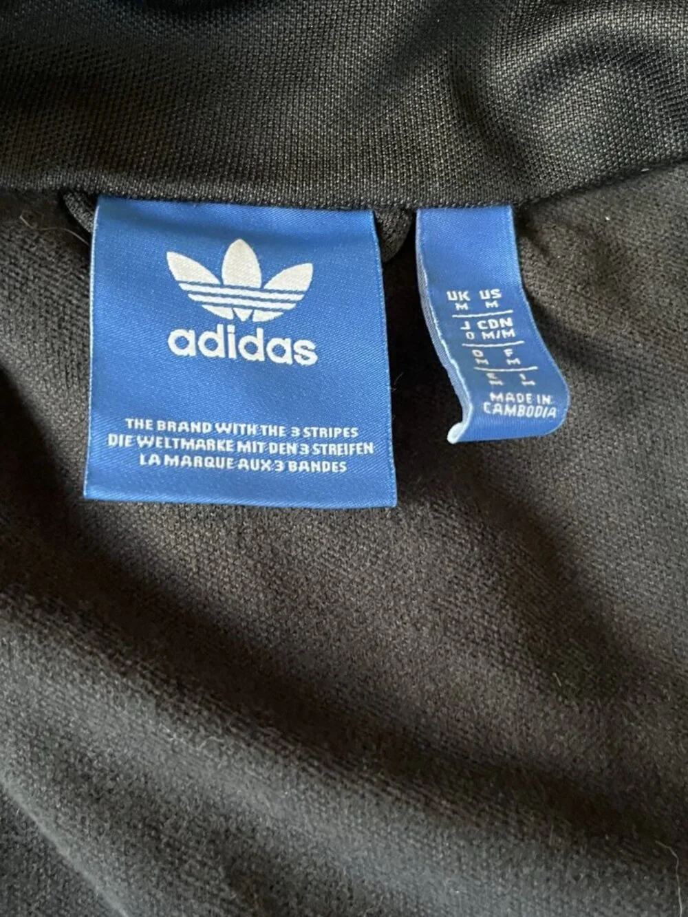 ADIDAS Originals Beckenbauer Track Jacket Black White Size Medium Preowned